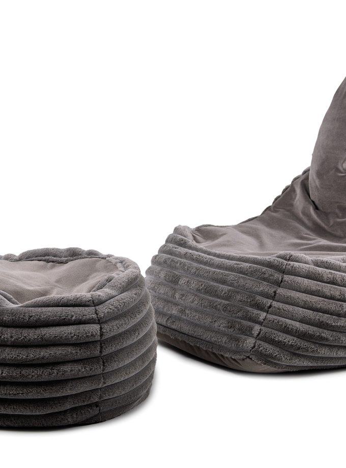 Dark Soft Bean Bag and Pouf