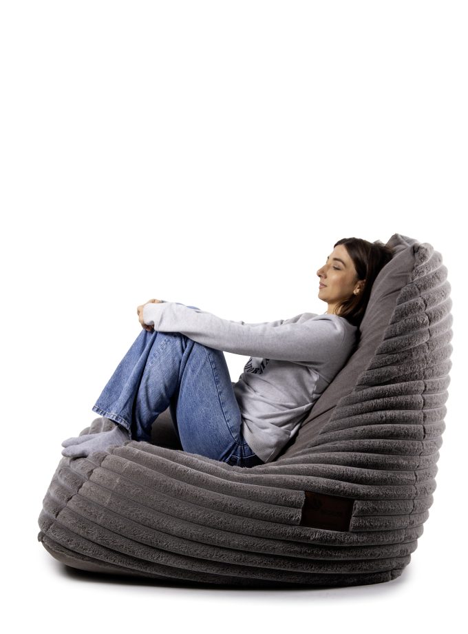 Dark Soft Bean Bag and Pouf