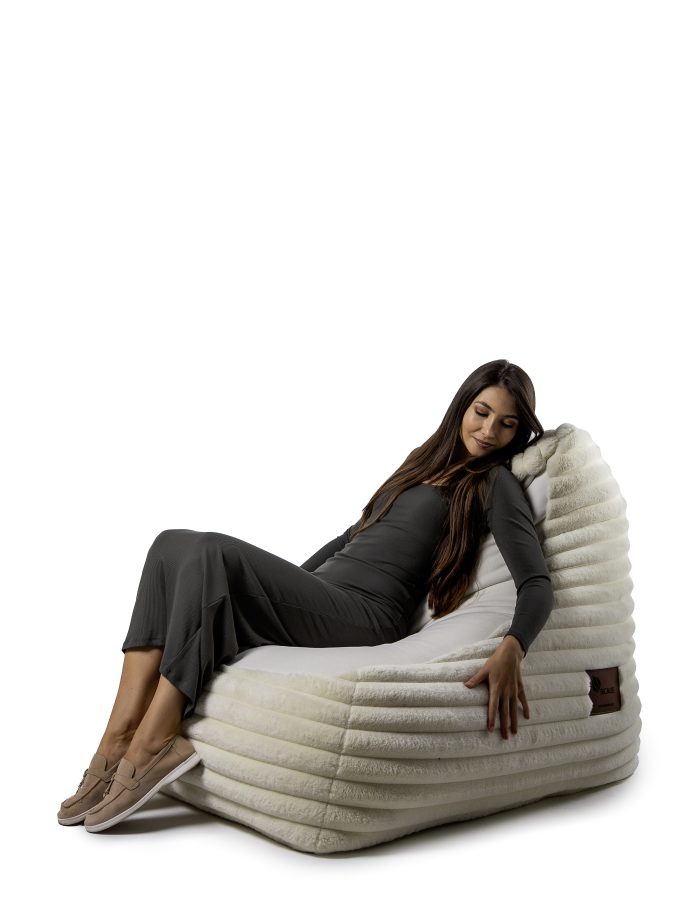 White Soft Bean Bag and Pouf